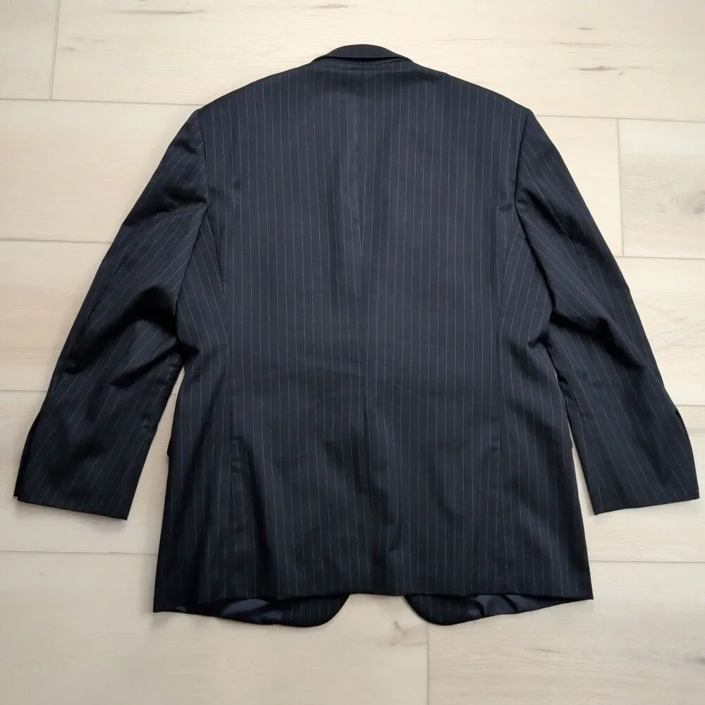 Brooks Brothers‎ Blazer Sport Coat Mens 44R 1818 Madison Black Pinstripe Wool